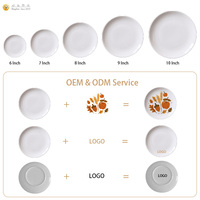 Groothandel Aanpasbare Logo Westerse Restaurant Serveerschotels 10/12 inch Wit Keramiek voor Bruiloften in Bulk