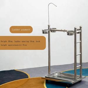 Groothandel Papegaaienspelplanken Vogel Roestvrij Staal Met Ladder, Universele Wielen En Voerbakken - Product Image 5