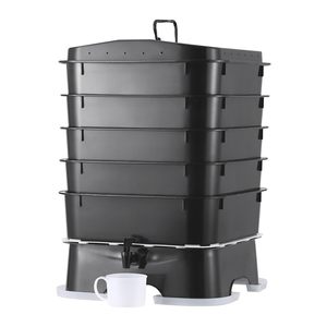 Composteur en plastique HDPE à 5 plateaux <span class=keywords><strong>de</strong></span> 50 L pour le recyclage des déchets alimentaires, le vermicompostage et la vermiculture, bac à <span class=keywords><strong>compost</strong></span> pour <span class=keywords><strong>vers</strong></span> avec fonctionnement facile - Product Image 1