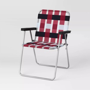 Silla reclinable de Patio plegable con correa Web Ligera personalizada, sillas de playa palmeadas con marco de Metal para exteriores, para Picnic, parque, césped, Viajes - Product Image 1
