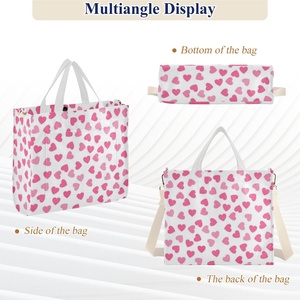 Nouveaux sacs de shopping vintage en velours côtelé pour femmes avec fermeture éclair, sacs à main décontractés pour filles, logo personnalisé en velours côtelé - Product Image 6