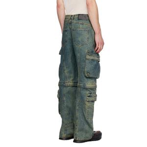 กางเกงยีนส์คลาสสิกแบบถอดได้สำหรับทุกเพศ - กางเกงเดนิมวินเทจแบบซักล่วงหน้าพร้อมเอวปรับได้ - Product Image 4