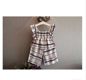 Producto de China, Camisa y Pantalones a Cuadros con Volantes, Ropa para Niñas, 2 Piezas - Product Image 1