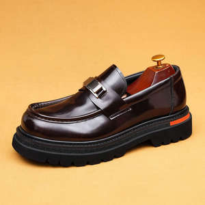 Chaussures en cuir pour hommes, tendance, marque tendance, brillantes, chaussures de mariage confortables en cuir de vache véritable pour jeunes hommes britanniques - Product Image 5