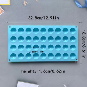Moule à chocolat 36 trous en forme d'hémisphère Moule <span class=keywords><strong>demi</strong></span>-boule Silicone Chocolat Gâteau Mousse <span class=keywords><strong>Dessert</strong></span> Cuisson Pâtisserie Ustensiles de cuisson - Product Image 4