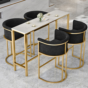 LONGSTAR Modern Gold Metal Bar Stool 65/75cm Height Leather High <strong>Chair</strong> for <strong>Club</strong> <strong>Tables</strong> for Hotels Dining and Malls Low MOQ - Product Image 2