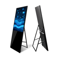 Affichage d'affiches numériques portable ultra-mince de 55 pouces avec écran LCD monté au sol pour des solutions publicitaires amovibles
