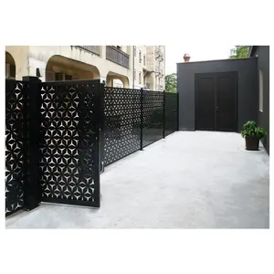 Material Privacy Garden Fences And Gate Panels Design Laser Cut Metal Factory Price 2020 New Aluminum Fencing Trellis Gates