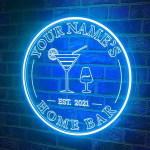 Özel şeffaf kokteyl bira bar burcu led ışık up işareti işık Neon adam mağara için bar ışığı duvar dekorasyon - Product Image 4