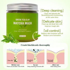 Mascarilla de Barro de Matcha de Marca Privada, Antiacné, Blanqueadora, Antienvejecimiento, Cuidado de la Piel, Limpieza Profunda, Mascarilla de Arcilla de Matcha de Té Verde <span class=keywords><strong>Natural</strong></span>, OEM - Product Image 4