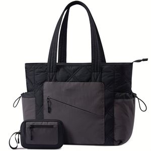 Lightweight Puffer Shopping <b>Bag</b> 2-PC Travel Handbags Weekender <b>Overnight</b> <b>Bag</b> Quilted Carry on Tote <b>Bag</b> - Product Image 5