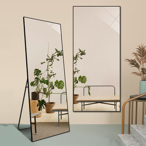 <span class=keywords><strong>Miroir</strong></span> sur <span class=keywords><strong>pied</strong></span> triangulaire à cadre <span class=keywords><strong>noir</strong></span> fin, directement de l'usine, <span class=keywords><strong>miroir</strong></span> de corps entier pour chambre à coucher, salon, décoration, vente en gros - Product Image 3
