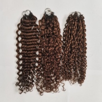 Extensions de cheveux humains au crochet avec plumes, colorées # Extensions de cheveux bouclés Pixie Burmese Deep Wave 4, couleur piano, invisibles pour tressage