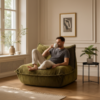 Sofá Cama Modular Convertible de Tela para Sala de Estar, Estilo Moderno, Reclinable, Relleno de Esponja, para Descanso y Ocio