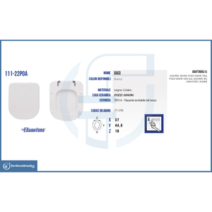 Cubierta de Asiento de Inodoro de Plástico Personalizada con Relieve, Compatible con Pozzi Ginori Oasi Vase - Product Image 3