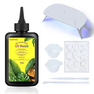 Fresion-Molde de resina epoxi UV para manualidades, kit de iniciación de galones con luces, sin olor, UV, Led