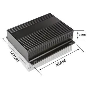 Kotak penutup Aluminium untuk produsen elektrik Custom Amplifier Audio ekstrusi Anodized penutup elektronik