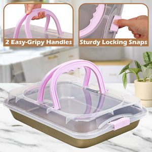 Scatola di cottura rettangolare <span class=keywords><strong>antiaderente</strong></span> in acciaio al carbonio teglie da <span class=keywords><strong>forno</strong></span> teglie da <span class=keywords><strong>forno</strong></span> per cottura con coperchio in plastica - Product Image 4