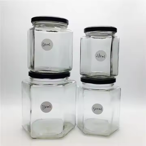 Vente <span class=keywords><strong>en</strong></span> gros Récipient alimentaire <span class=keywords><strong>en</strong></span> pot de miel <span class=keywords><strong>en</strong></span> verre hexagonal avec couvercle 25ml 40ml 100ml 180ml 280ml 380ml 500ml 720ml - Product Image 2