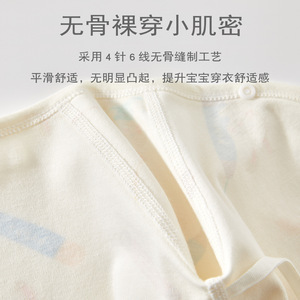 Camiseta de bebé de algodón puro con espalda media cubierta, 0-3 meses, primavera-otoño, estilo túnica, unisex, tejida - Product Image 3