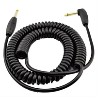 Câble de guitare coaxial tressé blindé plaqué or de 20 pieds avec interrupteur de silence et contrôle, jack mono 6,35 mm pour guitare électrique sans tête