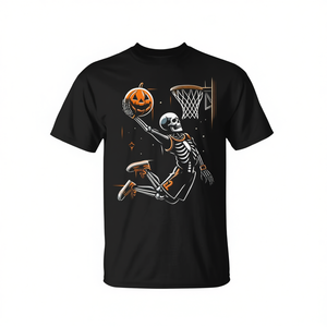 T-shirt de basket-balliste squelette, impression numérique, costume d'Halloween pour garçons, style sportif - Product Image 2