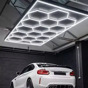 Dropshipping 15 Grid Honeycomb Auto Car Detailing Work Light Car Wash Station 110v/220v Garage Ceiling Hexagonal Led Lights