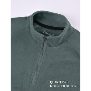 Sudadera de Forro Polar con Cierre de Cremallera para Hombre, Ligera, Térmica, Corte Regular, Cuello Alto, Material de Poliéster - Product Image 6