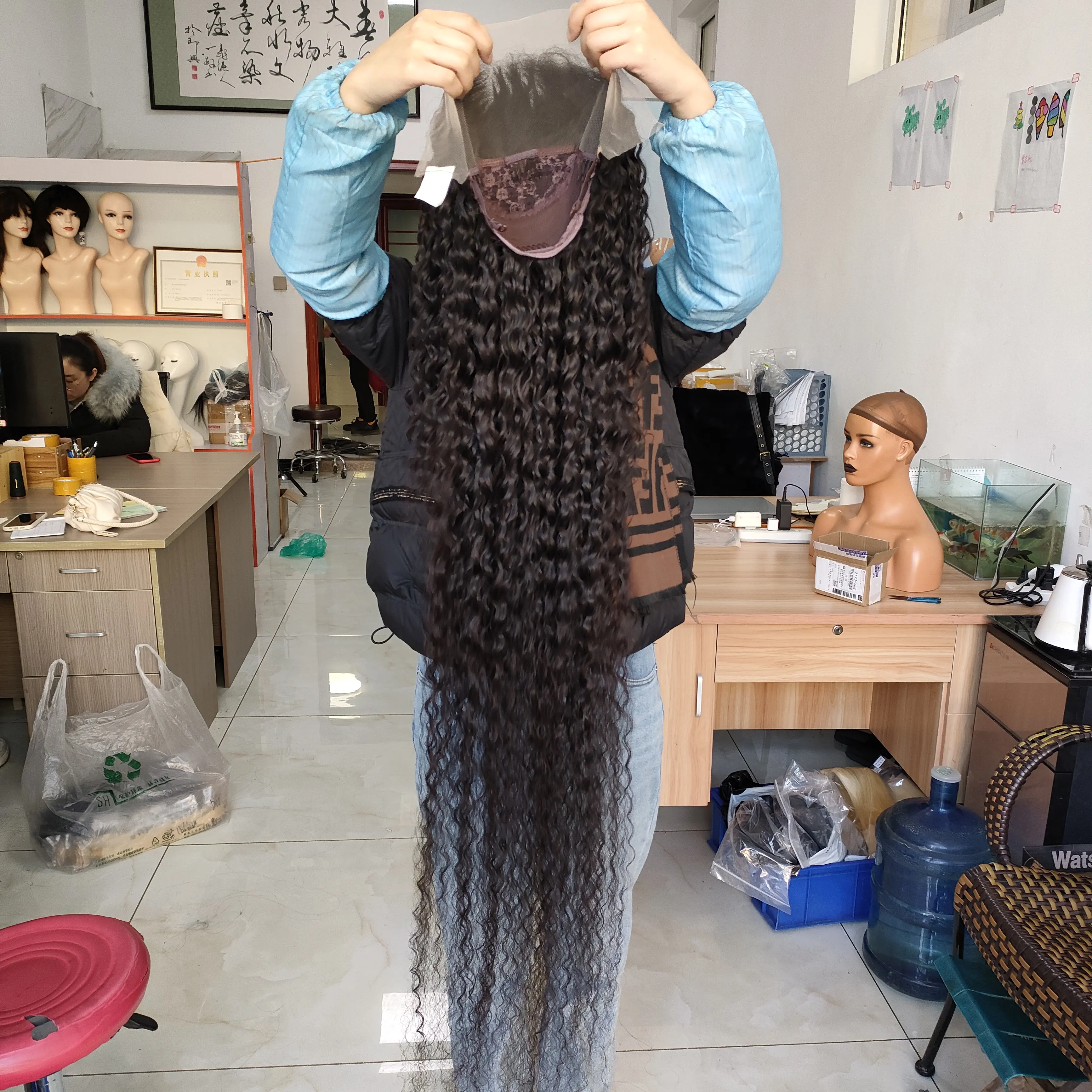 Amara-Peluca de cabello humano ondulado, 180% de densidad, 360 de encaje frontal con pelo de bebé, 100% humano, en stock