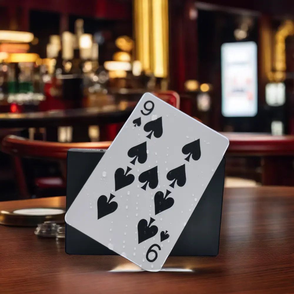 Индивидуальный логотип черный индекс покер игральные карты 100% пластиковый ПВХ водонепроницаемый дизайн спереди сзади Заводская поставка оптом