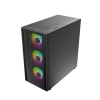Boîtier de jeu pour PC de bureau Matx en gros, boîtier de jeu Micro-ATX Mid Tower en acier avec fenêtre latérale, fabrication OEM