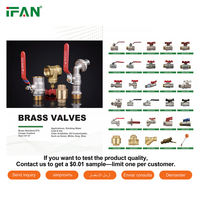 Vanne à bille à gaz IFAN, fabrication directe, mâle/femelle, filetée, forgée, toutes tailles 1/4'' - 4'', vanne à bille à gaz en laiton