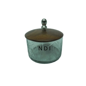 Cubierta decorativa de madera de Venta caliente de uso de cocina con tarro de vidrio transparente tarro de albañil de vidrio hermético decorativo - Product Image 2