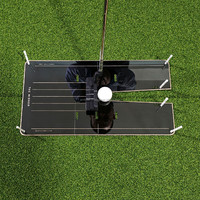 SwingPerfect Golf Miroir de putting en acier noir de 17 pouces, grand format, simple face, avec 3 ports, gravé au laser, aide à l'entraînement au putting