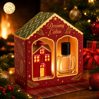 Boîte cadeau personnalisée en papier pour bougies et parfums, emballage en carton ondulé en forme de maison de Noël, boîte en papier recyclé avec fenêtre transparente
