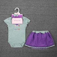 Vente en gros de vêtements d'été de haute qualité pour bébé, combinaison décontractée à manches courtes, 3 ensembles