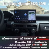 Autoradio AuCar 16 pouces Android 14 avec écran tactile, système audio GPS pour Toyota 4Runner 2025-2026, lecteur multimédia vidéo