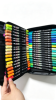Ensemble de 72 marqueurs acryliques à double pointe, sac en toile portable, marqueurs de peinture artistique multi-surfaces DIY