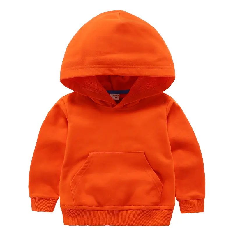 Hoodie Longgar Anak-anak Musim Semi Musim Gugur 100% Katun Atasan Pullover Warna Polos Hoodie Bayi Laki-laki Perempuan