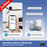 Ventilateur de plafond intelligent 1stshine avec lumière, contrôle Wi-Fi via application, compatible vocal, télécommande, moteur DC, excellent pour la décoration intérieure