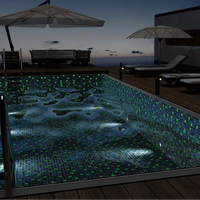 Fabrik Parcos Blaue Leuchtende Fluoreszierende Schwimmbad-Fliesen Mosaik Keramik Glasierte Im Dunkeln Leuchtende Pool-Fliesen