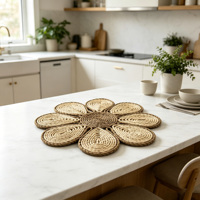 Set de table en feuilles de maïs tissées à la main, écologique et naturel, pour la décoration de la cuisine et de la salle à manger