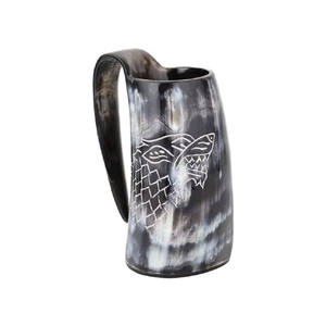 Tasse en corne de Viking en céramique de qualité supérieure loup gravé chope à boire pour Buffalo Ox mariage tasse en céramique Falak World Export - Product Image 1