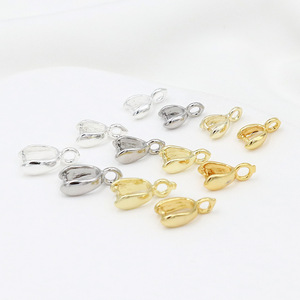 18K Gold Plated Copper Melon Seed <b>Buckle</b>, 14K Gold-Plated Necklace Pendant <b>Buckle</b>, Jade Pendant <b>Buckle</b>, Crystal <b>Clip</b> DIY - Product Image 1
