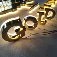 Großhandel Europäischer Standard 3D Halo Beleuchtete Hintergrundbeleuchtete LED-Buchstaben Wetterfeste Edelstahl-Beschilderung Hochwertige Einkaufszentrum-Autodekoration