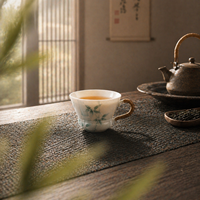 Mug Kopi Keramik Bentuk Hati Unik Ramah Lingkungan, Dapat Digunakan Kembali, dengan Gagang Samping, Lapisan Biru, untuk Hotel Mewah, Kafe, dan Hadiah