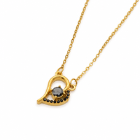 Collier pendentif en acier inoxydable plaqué or 18 carats avec zircon cubique en forme de cœur, bijoux pour femme, cadeau, fête, mariage, vente en gros