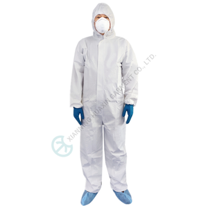 CE Certificated TYPE 5B TYPE 6B <strong>Disposable</strong> White Microporous <strong>Boiler</strong> <strong>Suit</strong> Safety Coverall - Product Image 3