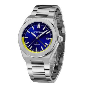 Montre pour homme BESSERON, fabrication professionnelle, logo personnalisé OEM, acier inoxydable, quatre aiguilles, luminescente, quartz, luxe - Product Image 2