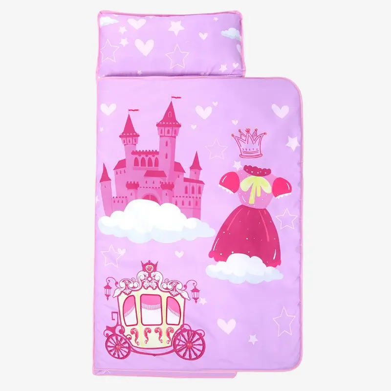 Sac de couchage avec oreiller amovible Slumber Bag pour filles et garçons Toddler Travel Bed Toddler Nap Mats